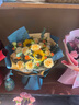 艾斯維娜鮮花速遞向日葵混搭花束生日禮物全國同城配送 向日葵香檳韓式花束 曬單實(shí)拍圖