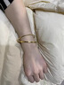 蕊意（Rui yi）足金包足銀卡家雙環(huán)手鐲女款百搭時(shí)尚個(gè)性小眾設(shè)計(jì)感黃金質(zhì)感高級(jí) 金1.3克-重約26克-卡家雙環(huán)手鐲 52圈口 曬單實(shí)拍圖