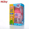 Nuby兒童水杯寶寶學(xué)飲杯嬰兒吸管杯防漏防摔幼兒園喝水杯子帶背帶 粉色 400ml 曬單實(shí)拍圖