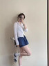 網(wǎng)面阿甘鞋女2025夏季新款厚底德訓鞋女軟底休閑系帶圓頭運動(dòng)鞋女 藍色 35 曬單實(shí)拍圖
