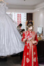 【高檔楠竹扇架+禮盒禮袋包裝】送新娘閨蜜團扇結(jié)婚新娘高級成品diy手工自制材料包雙面喜扇扇子中國風(fēng)出嫁 喜扇+扇架+嵌入式禮盒【成品】 曬單實拍圖