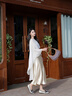 Mandy Zhang高級感香檳色重磅醋酸吊帶連衣裙女夏氣質(zhì)系帶禮服長裙 奶咖杏 S 曬單實拍圖