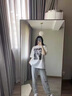 gxmy短袖t恤男學(xué)生休閑套裝夏季新款潮流寬松一整套帥氣搭配衣服男裝 杏色T恤+黃泥直筒褲 XL 115-130斤 曬單實(shí)拍圖