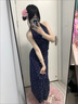 允橘吊帶連衣裙裙子女夏季2025新款長(zhǎng)裙法式碎花度假海邊沙灘裙純欲 藍(lán)色扭結(jié)碎花掛脖連衣裙 L 建議105-115斤 曬單實(shí)拍圖