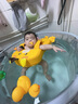 夢多福嬰兒游泳圈 兒童0-3歲寶寶防側(cè)翻防嗆水免充氣腋下圈泳圈救生圈 可愛小鹿適合0-3歲 寶貝 曬單實(shí)拍圖