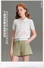 ELLE KIDS夏季女童法式萊賽爾polo翻領(lǐng)透氣寬肩微廓版短袖T恤上衣 曬單實(shí)拍圖