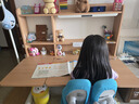 光明園迪燈桌一體兒童學(xué)習(xí)桌小學(xué)生書桌套裝可升降寫字桌課桌椅悅者120pro 悅者120 pro+A6-2卡其+藍椅套 曬單實拍圖