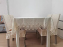 京度鏤空鉤花臺布長(cháng)方形餐桌布高級感美式田園蕾絲桌布歐式茶幾桌蓋布 淡雅 85*85CM正方形 曬單實(shí)拍圖