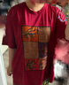 三吉黑花【聽風(fēng)】新中式上衣香云紗真絲國(guó)風(fēng)短袖T恤女貼布繡夏季 煙紅格子 S 曬單實(shí)拍圖