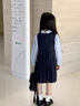 G.DUCKKIDS學(xué)院風(fēng)女童套裝2024春秋季新款jk兒童學(xué)生裝襯衫背心裙兩件套潮 藏青色 100 cm 曬單實(shí)拍圖