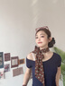 啄木鳥(niǎo)（TUCANO）絲巾女2025新款棕色波點(diǎn)長(cháng)條圍巾博主印花百搭配飾系脖綁發(fā)發(fā)帶咖啡色 曬單實(shí)拍圖