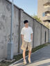 GENIOLAMODE短褲男夏季輕薄透氣寬松休閑涼感冰絲百搭工裝五分褲男 卡其 L 曬單實(shí)拍圖