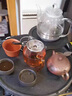 艾瑩嘉 圓形石頭茶盤(pán)天然烏金石茶臺家用簡(jiǎn)約小號石材茶海老板辦公室排水式創(chuàng  )意茶托 福運45*45*3cm 曬單實(shí)拍圖