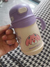 杯具熊（BEDDYBEAR）正品兒童保溫杯1-3歲學(xué)飲吸管杯316不銹鋼寶寶嬰兒防嗆小號水杯 咕咕兔-直吸400ml 曬單實(shí)拍圖