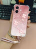方塊魚 適用蘋果6手機殼暈染四葉草iphone6s/plus新款四角全包防摔保護套高顏值氣囊硅膠小清新時尚潮流 透明O-貝殼紋四葉草紫【配草紫色手提掛繩】 蘋果6PLUS 曬單實拍圖