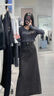 京多夢(mèng)半身裙女高腰2025春夏新款女裝裙擺開叉水洗長裙女裝裙子牛仔裙 黑灰色 L 【建議113-126斤】 曬單實(shí)拍圖