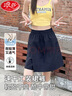浪莎短褲夏季女裙褲2025年新款A字半身裙運動速干工裝褲休閑五分褲 藏青色【五分裙褲】 M 【推薦96-110斤】 曬單實拍圖