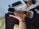 RICH YOUR HOME德國品質(zhì)茶水分離杯2025新款一鍵開蓋車載男士外出便攜泡茶玻璃杯 [升級茶倉]車載雙層紳士黑500ml 曬單實(shí)拍圖