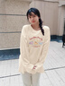 班尼路長(cháng)袖t恤女裝春秋冬純棉打底衫潮流寬松小個(gè)子女生百搭純色上衣服 杏#格子貓 【100%純棉】 M 曬單實(shí)拍圖