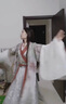 銀狐魏晉風交領(lǐng)漢服女齊腰襦裙廣袖流仙裙中國風學生古裝套裝春夏 銀狐4件套 XL 【質(zhì)量保證】 曬單實拍圖