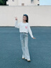 真維斯女童長(zhǎng)袖t恤兒童秋衣純棉打底衫2025新款衣服女孩中小童秋季童裝 藍(lán) 棒棒糖兔子+白 長(zhǎng)耳藍(lán)兔 100 曬單實(shí)拍圖