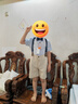 GOKU男童禮服套裝夏季兒童背帶褲花童小西裝英倫風(fēng)幼兒園畢業(yè)服演出服 藍色 棉質(zhì)衣服有衣縮水可能性，適當拍大一碼 140 （建議體重50-58斤） 曬單實(shí)拍圖