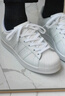 adidas NIZZA PLATFORM厚底增高運動(dòng)帆布鞋男女阿迪達斯三葉草   白   36.5 曬單實(shí)拍圖