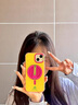 GGSHARE寄居蟹多巴胺簡(jiǎn)約磁吸手機殼帶支架適用iphone17蘋(píng)果16promax1514手機套獨特小眾不撞款男女情侶款 黃色藝術(shù)色塊殼+粉折疊支架 iphone 16 曬單實(shí)拍圖