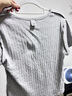 森馬（Semir）短袖T恤女短款字母花邊修身正肩2025夏鏤空提花上衣107425100097 曬單實(shí)拍圖