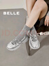 百麗（Belle）七夕禮物運動風(fēng)瑪麗珍鞋女商場同款芭蕾單鞋C1A1DCQ4 銀色 35 (225mm) 曬單實拍圖
