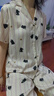 ubras25年新品睡衣女流光出游情侶家居服7A抗菌緞面帶胸墊男 【帶杯】短袖長(cháng)褲女-蜜罐熊熊（黃） S 曬單實(shí)拍圖