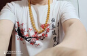 如潼（RUTONG）黃金項鏈男款999金圓珠光珠男士金包銀空心定制款大金鏈子 8毫米圓珠項鏈 男女可帶 約77-80 曬單實拍圖
