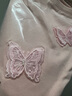 Olrain歐芮兒立體刺繡蝴蝶T恤夏季新款圓領(lǐng)短袖粉色寬松上衣設(shè)計(jì)感 粉色 L 曬單實(shí)拍圖