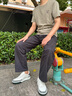 愛步（ECCO）休閑板鞋男 25年秋季新款簡約厚底休閑鞋運(yùn)動(dòng)男鞋 街頭球鞋539814 灰色/白色/砂礫灰/藻綠色 43 曬單實(shí)拍圖