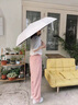 小米有品生態(tài)鏈全自動(dòng)傘加強(qiáng)傘骨雨傘太陽傘防紫外線黑膠防曬遮陽傘太陽傘 風(fēng)米色 風(fēng)米色 曬單實(shí)拍圖