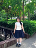 浪莎半身裙女夏季2025新款日系jk中長裙修身顯瘦顯高a字小個子工裝裙 藏青色 XL 推薦【126-140斤】 曬單實(shí)拍圖