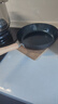 章丘鐵鍋手工小平底輔食鍋煎鍋烤肉鍋煎蛋鍋無涂層物理不粘鍋炒鍋平底鍋 烤藍(lán)木把 28cm 曬單實(shí)拍圖