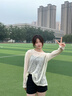 浪莎夏季針織衫女2025新款竹麻節圓領(lǐng)套頭防曬衫薄款寬松罩衫上衣 曬單實(shí)拍圖