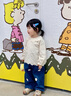 幼歌（YOUGE）嬰幼兒立體小花寬松直筒褲寶寶2025新款貼身柔軟褲子潮 牛仔藍(lán) 90 cm 曬單實(shí)拍圖