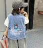 G.duck兒童馬甲春秋2025新款韓版男童坎肩男寶寶背心上衣牛仔外套馬夾潮 淺藍色 110 （建議身高100cm 4-5歲）cm 曬單實(shí)拍圖