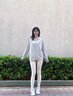 杰里·莫克白色鯊魚褲女外穿薄款春夏季無尷尬線打底褲高腰提臀笆比瑜伽褲 珍珠白 【輕塑云感褲】 M （建議80-100斤） 曬單實(shí)拍圖