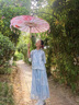 女童新中式國風(fēng)套裝夏季2025新款兒童洋氣時(shí)髦夏裝女孩漢服大童裝 藍(lán)色【上衣+褲子】 150 曬單實(shí)拍圖