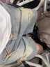 益帛牛仔褲男士夏季新款美式高街潮牌寬松破洞直筒水洗休閑五分短褲男 藍色 XL 【建議120-135斤】 曬單實(shí)拍圖