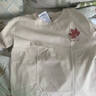 真維斯（JEANSWEST）短袖t恤男夏季新款衣服男裝情侶寬松港風(fēng)潮流青少年休閑ins風(fēng)半袖 杏色 楓樹(shù)葉_K L 曬單實(shí)拍圖