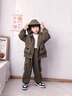 G.DUCKKIDS小黃鴨童裝男童工裝套裝2025新款寶寶春裝外套連帽上衣春秋季衣服 軍綠色套裝 140 (建議125-135cm 7-8周歲） 曬單實(shí)拍圖