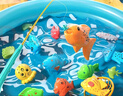 恩貝家族兒童磁性釣魚玩具水池裝備3-6歲寶寶撈魚網(wǎng)兜充氣床生日禮物 曬單實拍圖