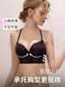 蜜桃杯掛脖內衣小胸無痕隱形露背聚攏顯大黑色性感美背文胸細肩帶可外露 小胸聚攏露背【黑色單件】 75A 上薄下厚約3CM 曬單實拍圖