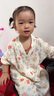G.DUCKKIDS小黃鴨童裝女童睡衣夏季兒童家居服套裝純棉薄款女寶寶長袖空調服 米白色草莓 120 尺碼4-5歲【110-120cm】 曬單實拍圖