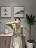 SNYDER WEAR2025夏季新款套裝女綠色小清新夏季吊帶連衣裙森系法式桔梗長裙子 開衫+吊帶裙 【兩件套】 S 建議75-90斤 曬單實拍圖