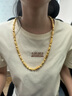 奢名紀(jì)金包銀黃金項鏈男9999足金橄欖竹節(jié)轉(zhuǎn)運珠大氣車花霸氣間珠款真金 8mm全家福包金4克厚款總重約80克 曬單實拍圖